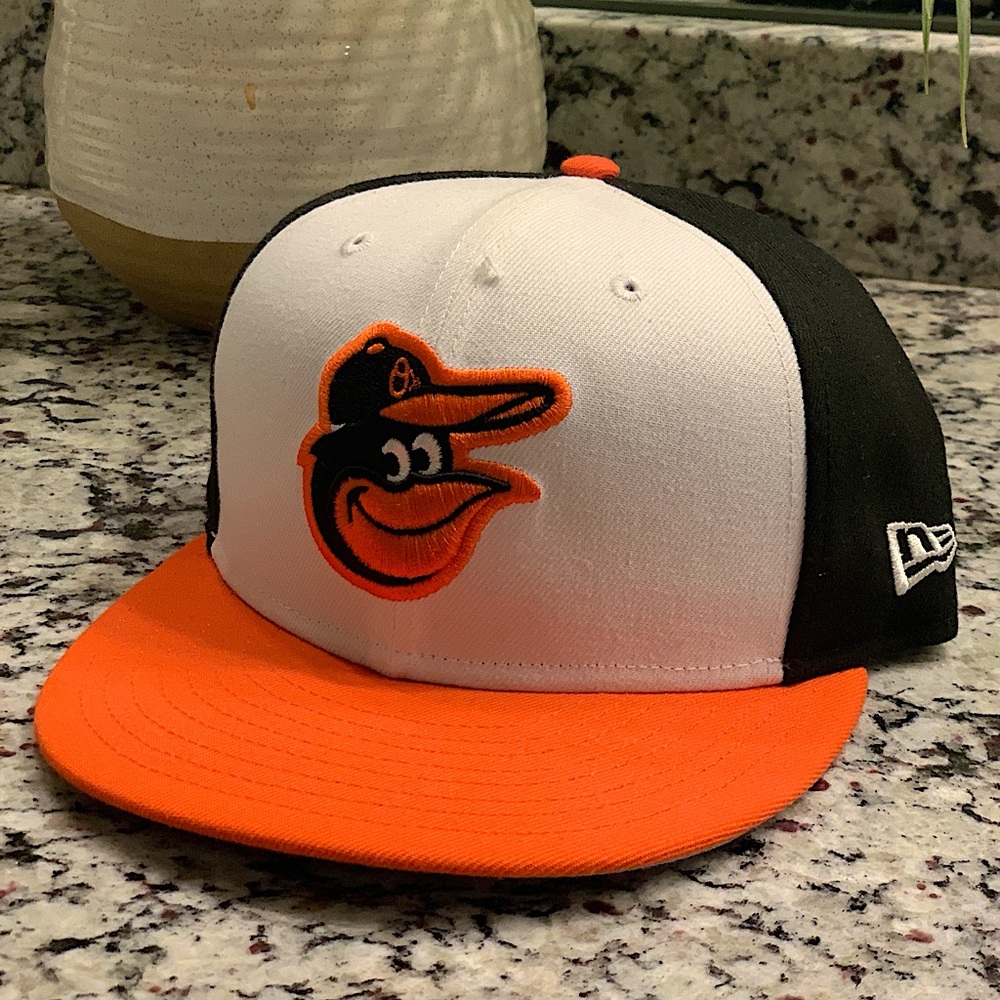 Baltimore Orioles New Era Team Color 9FIFTY Snapback Hat - White/Orange